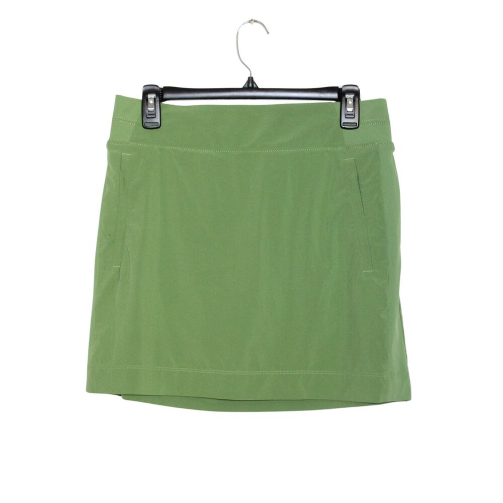 Athleta women's Brooklyn green skirt size 8 ribbed knit built in shorts mini